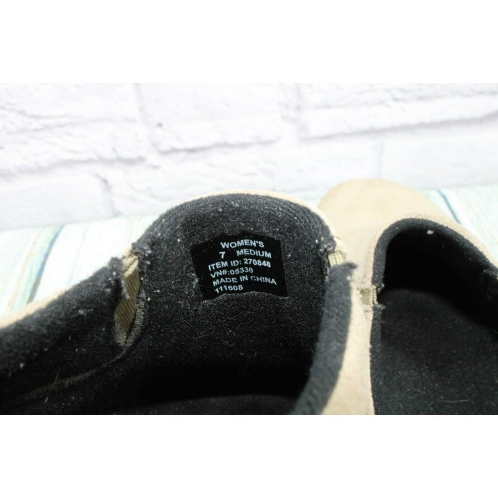 LL Bean  Tan Suede Slip-On Round Toe Mules Clogs Shoes Size 7 Medium - Picture 8 of 9
